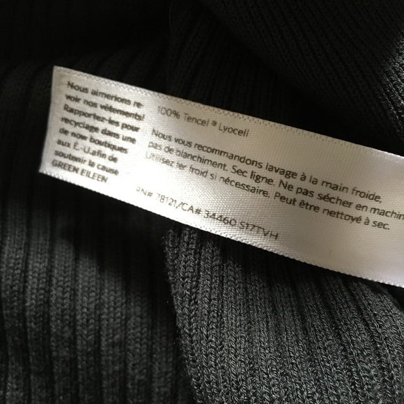 EILEEN FISHER Grey Lyocell Knit Ribbed Long Sleeveless Cardigan Vest S/M - Picture 6 of 6